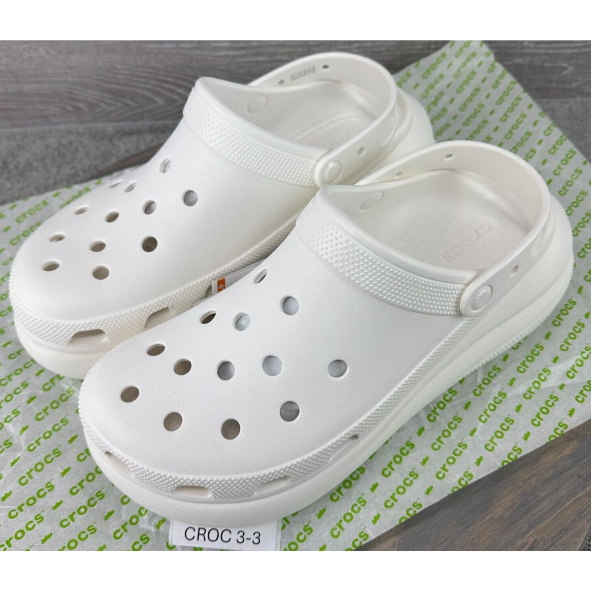 Crocs Classic Crush Platform Clog White Mens 11 Women s 13 207521-100