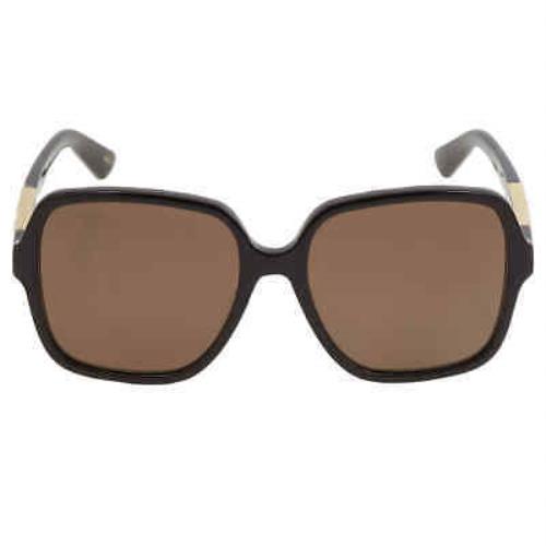 Gucci Polarized Brown Square Ladies Sunglasses GG1189S 001 56 GG1189S 001 56