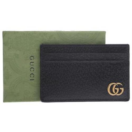 Gucci GG Marmont Black Leather Card Case Wallet W/box Unisex