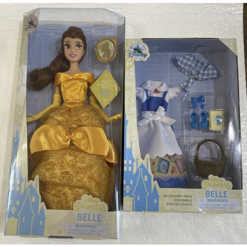 Disney Princess Belle Classic Doll Accessory Pack Set Beauty Beast Nip