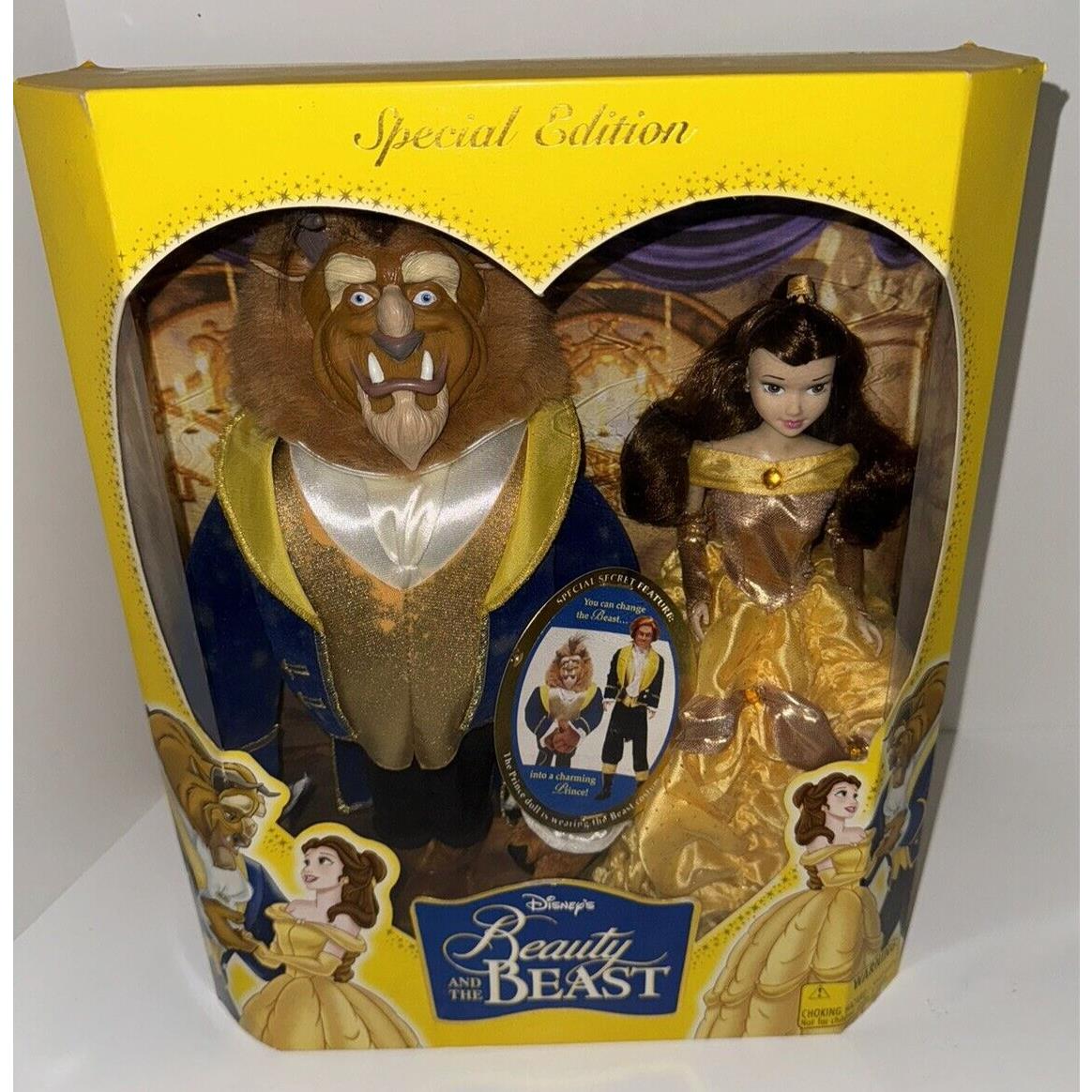 Disney Parks Beauty Belle Beast Change to Prince Special Edition Doll Set