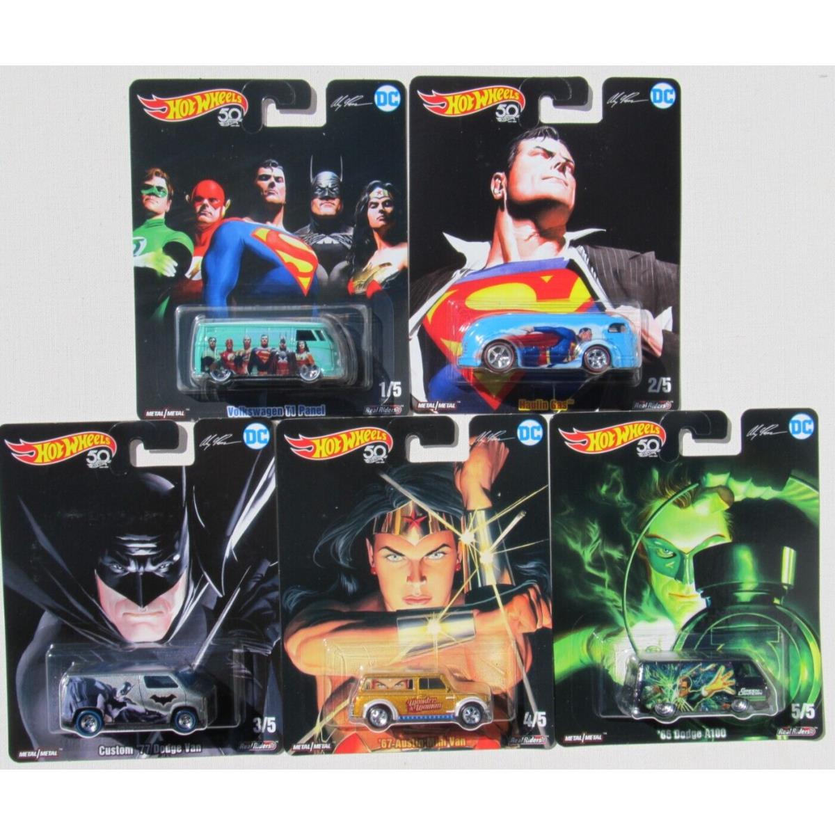 Hot Wheels Alex Ross DC Comics Green Lantern Wonder Woman Superman 6 Car Set