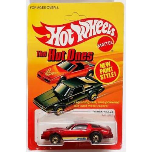 1984 Hot Wheels Hot Ones Camaro Z28 in Red in Blister Pack Mip Moc p