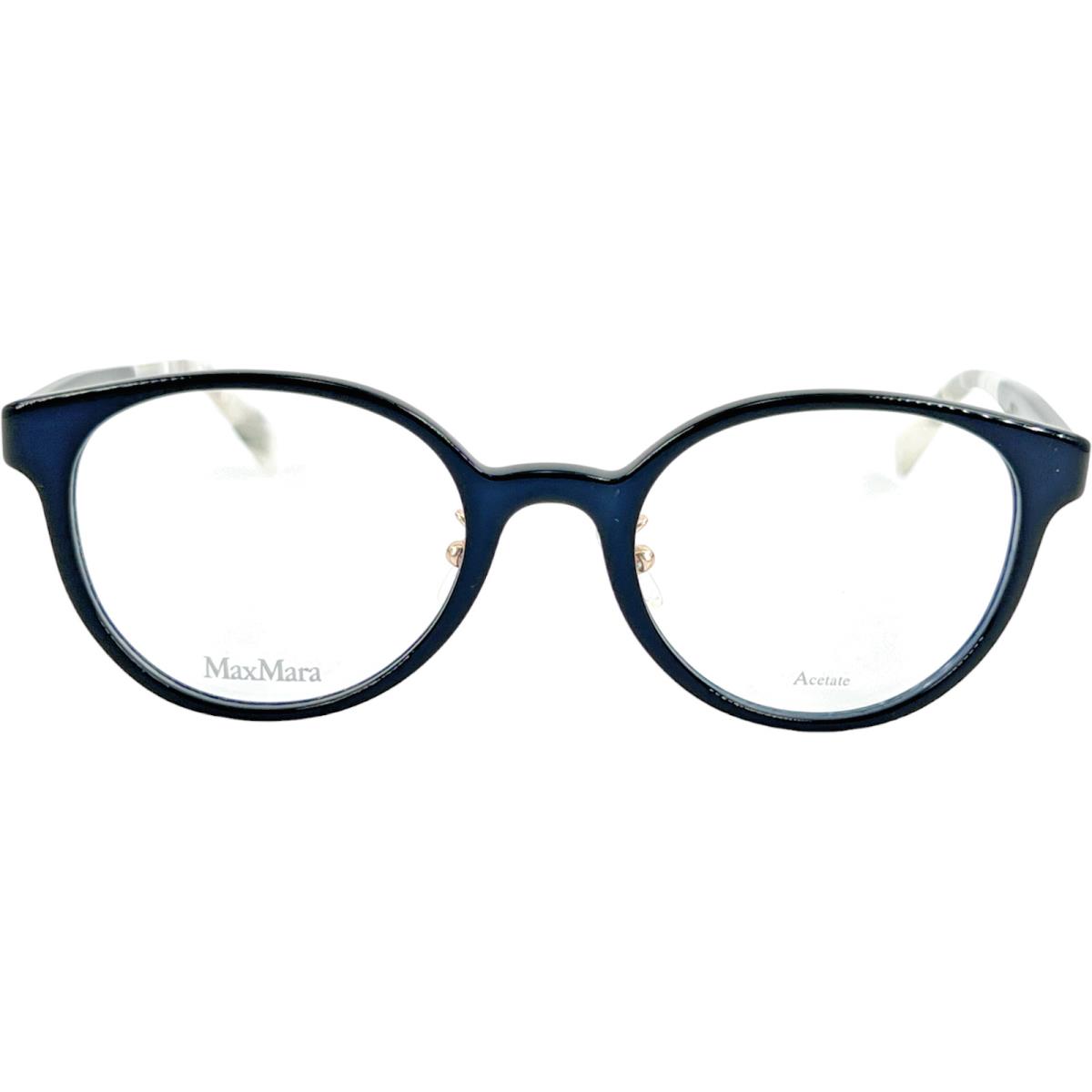 Max Mara MM1359/F Women`s Plastic Eyeglass Frame 0W2M Black Bkplbkwhm 50-21 AF