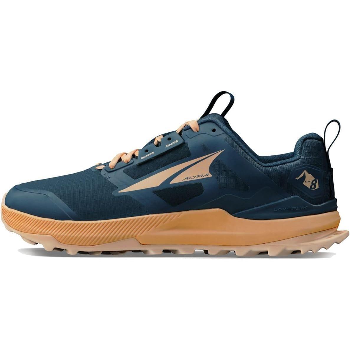 Altra Women`s Lone Peak 8 Comfortable Running Shoes Navy/Coral