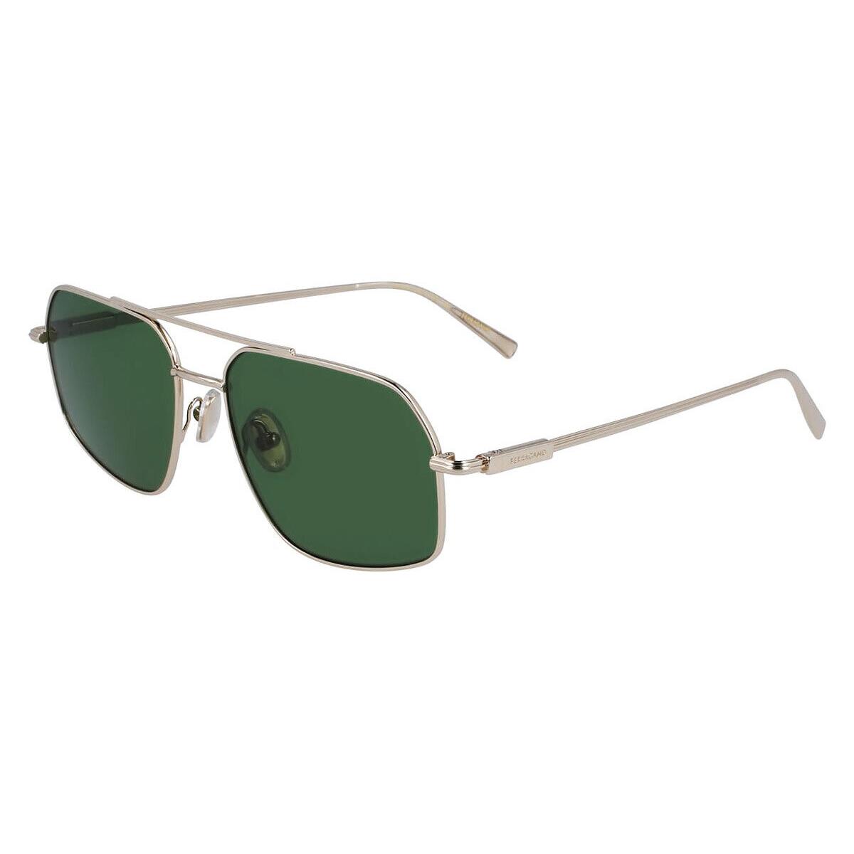 Salvatore Ferragamo SF313S Sunglasses Light Gold/green 58mm