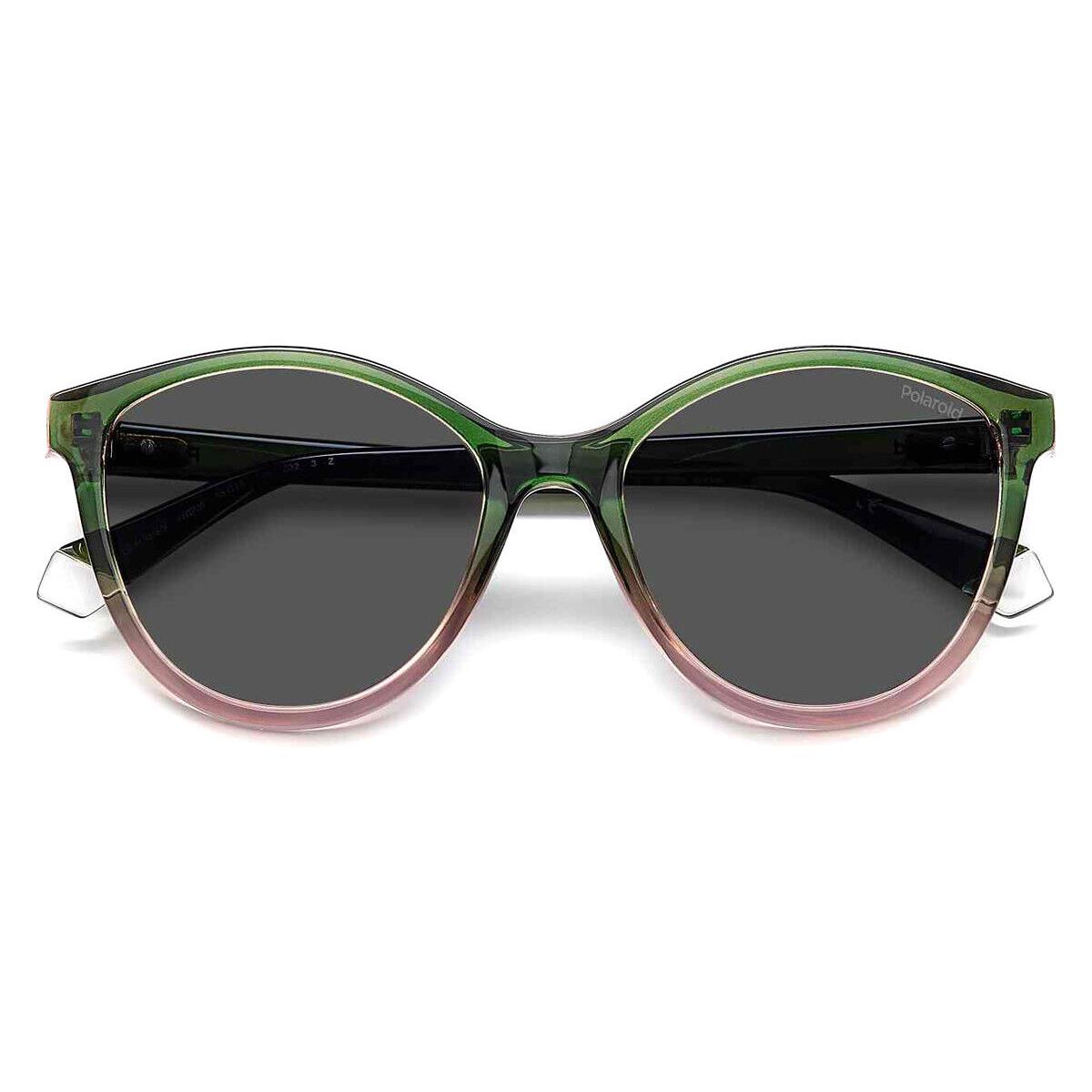 Polaroid Pld 4133/S/X Sunglasses Green Pink Gray Polarized 55 - Frame: Green Pink / Gray Polarized, Lens: Gray Polarized