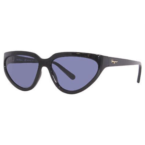 Salvatore Ferragamo SF1017S 001 Sunglasses Women`s Black/grey Lens Cat Eye 60mm