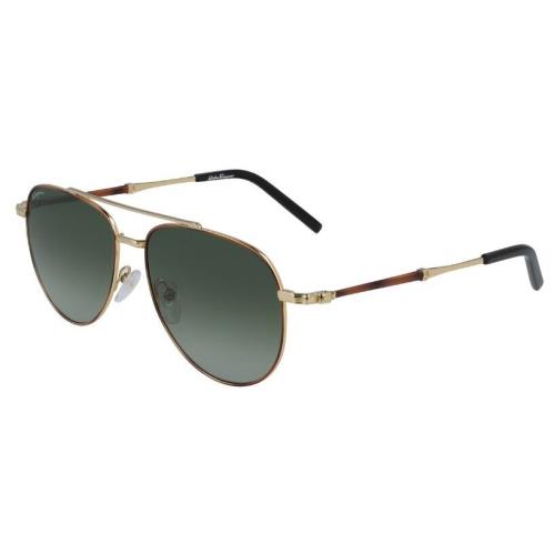 Salvatore Ferragamo SF 226S 723 Gold/tortoise Metal Sunglasses Green Gradient