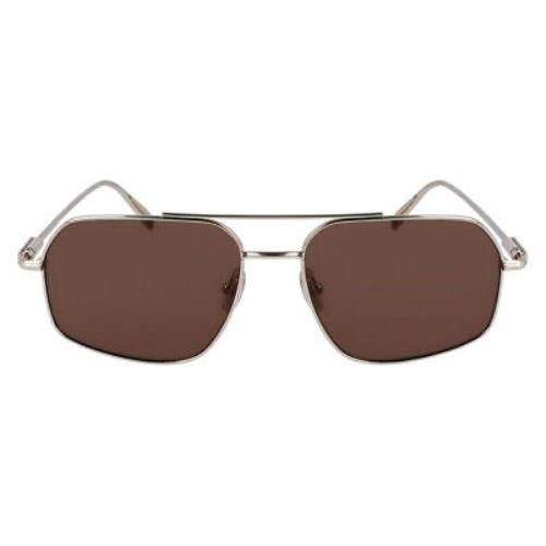 Salvatore Ferragamo SF313S Sunglasses Men Gold/brown 58mm