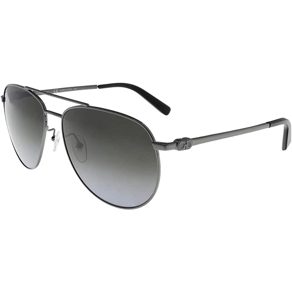 Salvatore Ferragamo Shiny Ruthenium Aviator Sunglasses - SF157S 069 - Italy