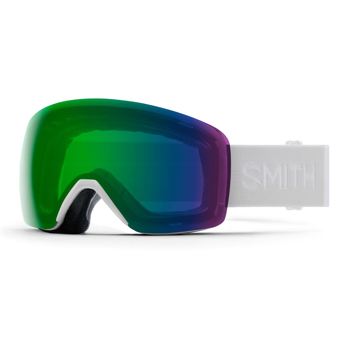 Smith Optics Skyline Goggles White Vapor; Chromapop Everyday Green Mirror