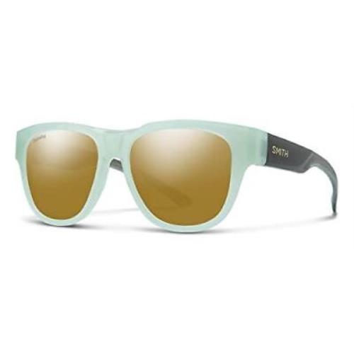 Smith Rounder Sunglasses 0KY5 Crystal Green Chromapop Polarized Copper Bronze
