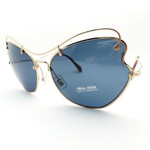 Miu Miu Smu 56R 7O3-1V1 Gold Blue Sunglasses