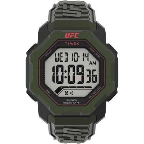 Timex Men`s Watch Ufc Knockout Chrono Digital Dial Green Resin Strap TW2V88300