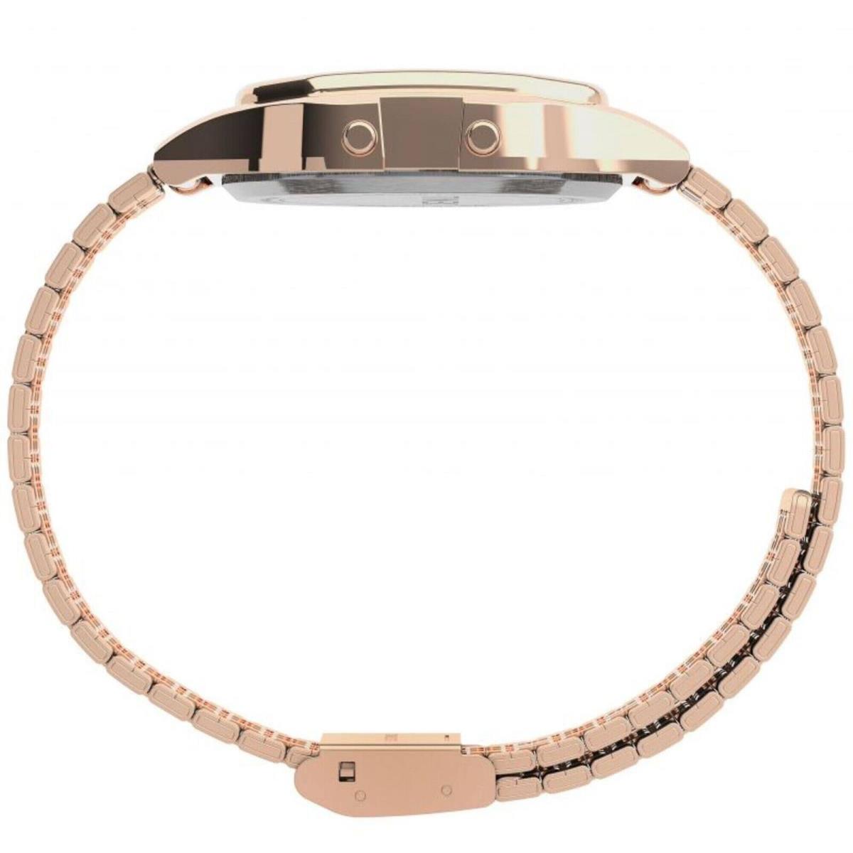 Timex Unisex Watch T80 Blue Digital Dial Rose Gold Tone Bracelet TW2U93600YB