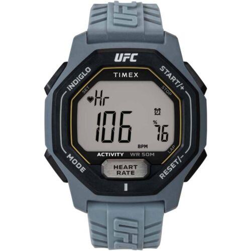 Timex Men`s Watch Ufc Spark Heart Rate Grey Digital Dial Resin Strap TW2V83900
