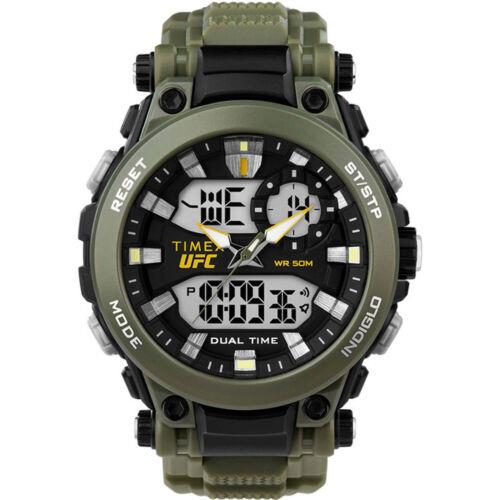 Timex Men`s Watch Ufc Impact Analog-digital Black Dial Green Strap TW5M52900JT