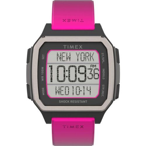 Timex Men`s Watch Command Urban Digital Dial Pink Resin Strap TW5M29200VQ