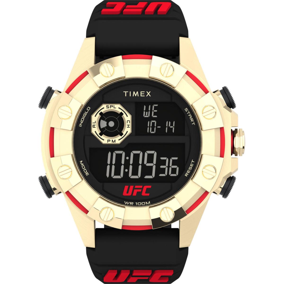 Timex Men`s Watch Ufc Spark Heart Rate Digital Dial Red Resin Strap TW2V86600