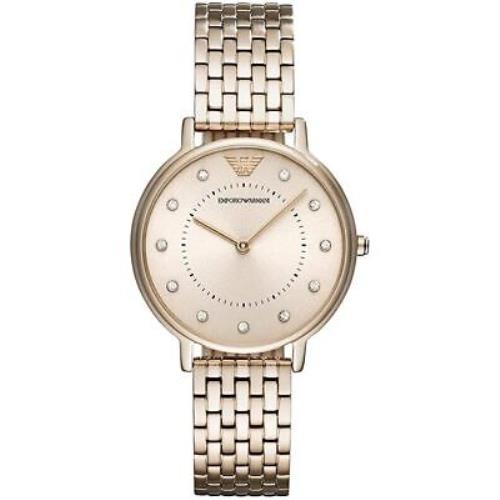 Emporio Armani Women`s AR11062 Dress Watch Analog Display Quartz Pink Watch - Pink Stainless Steel