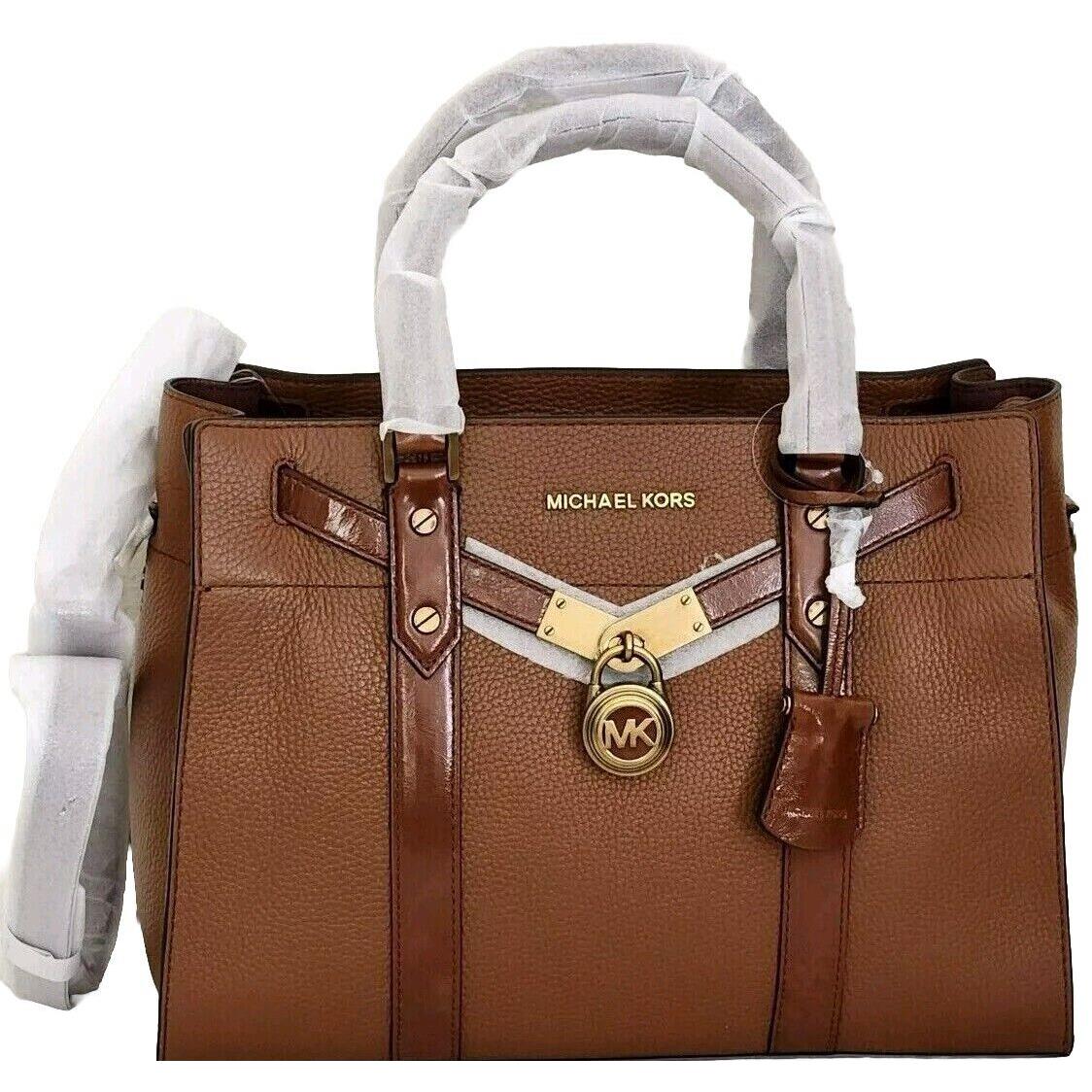 Michael Kors Hamilton Nouveau Luggage Brown Lock Key Large Satchel Bag