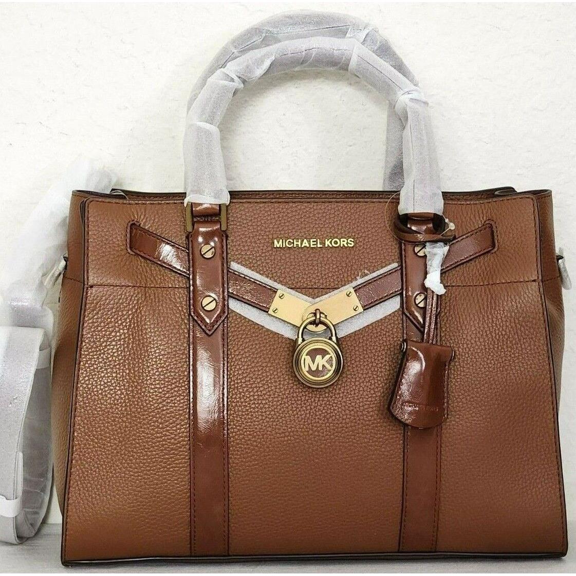 Michael Kors Hamilton Nouveau Luggage Brown Lock Key Large Satchel Bag