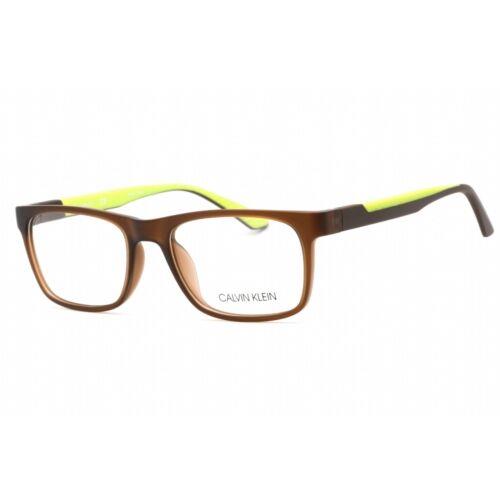 Calvin Klein Men`s Eyeglasses Matte Crystal Brown Rectangular Frame CK20535 210
