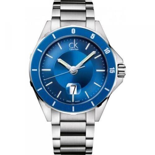 Calvin Klein Blue Quartz Diving Watch on Bracelet Swiss Made Msrp: