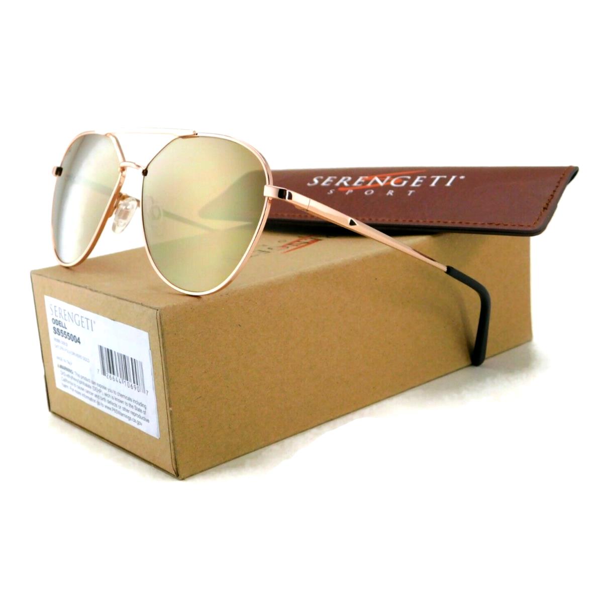 Serengeti Odell Sunglasses Shiny Rose Gold / Saturn Polarized Drivers Gold