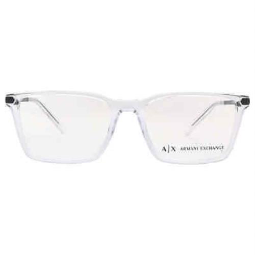 Armani Exchange Demo Rectangular Men`s Eyeglasses AX3077 8333 54 AX3077 8333 54