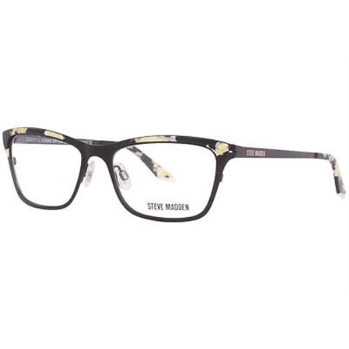 Steve Madden Karlee Eyeglasses Frame Women`s Black Matte Full Rim Cat Eye 52mm