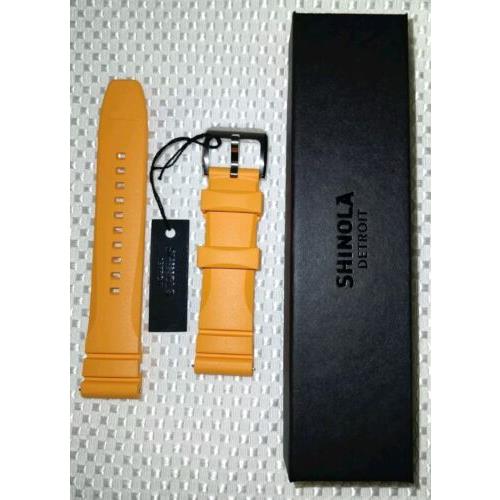 Shinola OG 22mm Bold Orange Expandable Silicone Rubber Quick Release Strap