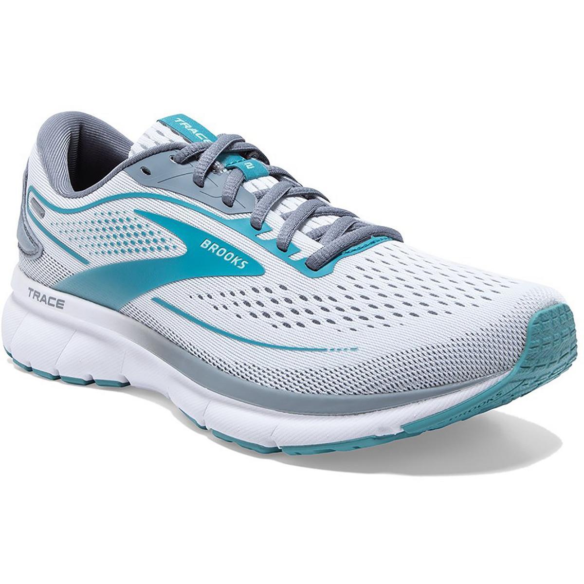 Brooks Womens Trace 2 Performance Fitness Running Shoes Sneakers Bhfo 3263 White/Grey/Porcelain