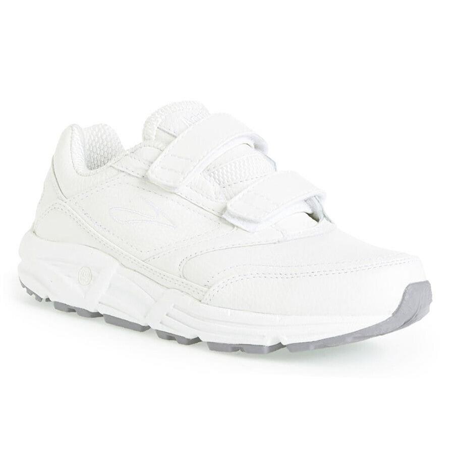 Brooks Addiction Walking V-strap Leather Men Sneakers 2E - White