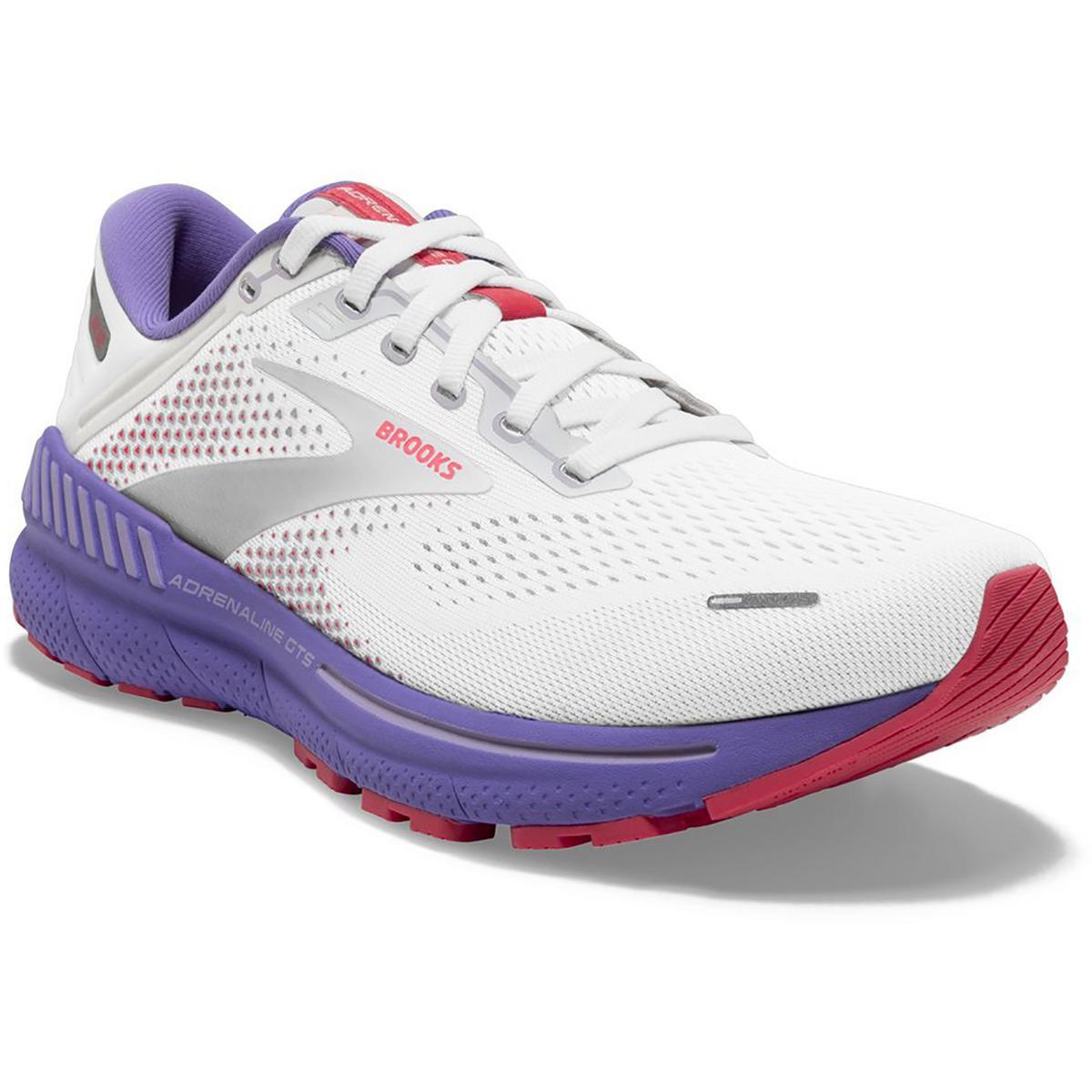 Brooks Womens Adrenaline Gts 22 Athletic and Training Shoes Sneakers Bhfo 7537 White/Coral/Purple
