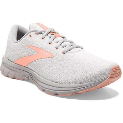 Brooks Womens Signal 3 Fitness Running Training Shoes Sneakers Bhfo 2804 - White/Oyster/Tropical Peach