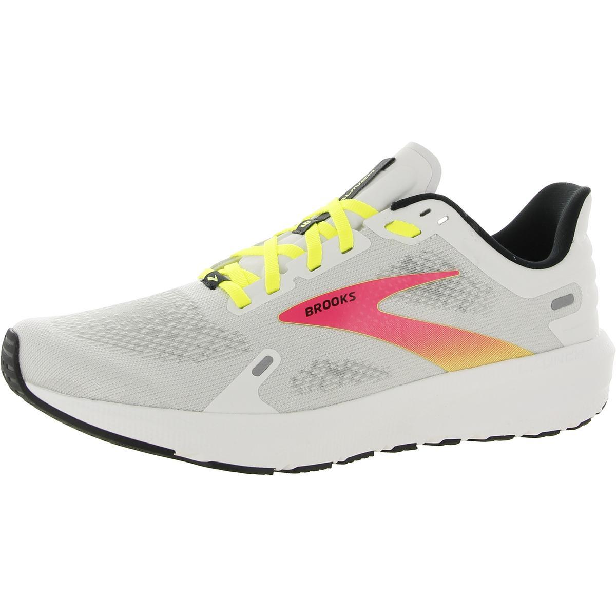 Brooks Womens Launch 9 Lace-up Athletic and Training Shoes Sneakers Bhfo 8050 White/Pink/Nightlife