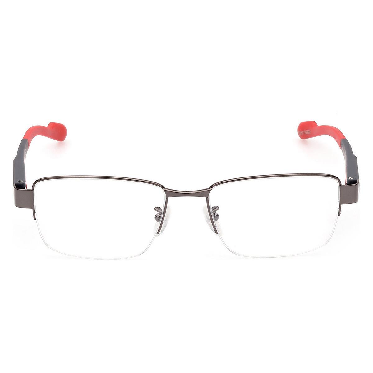 Adidas SP5037 Eyeglasses Men Shiny Gunmetal Rectangle 53mm