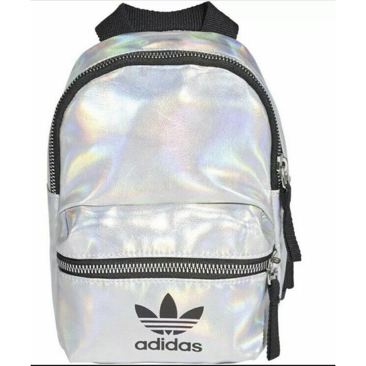 Adidas FL9633 Silver Metallic Iridescent Mini Backpack Airliner