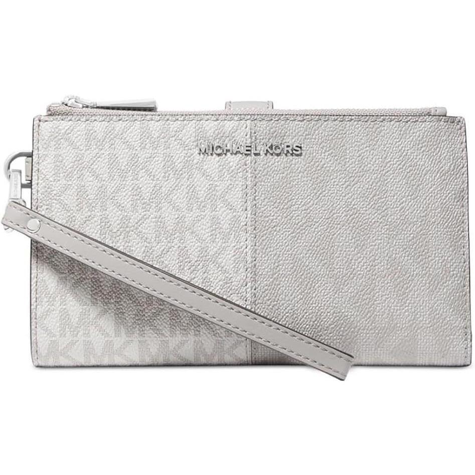 Michael Kors Jet Set Double Zip Wristlet - Aluminum/pearl Gray