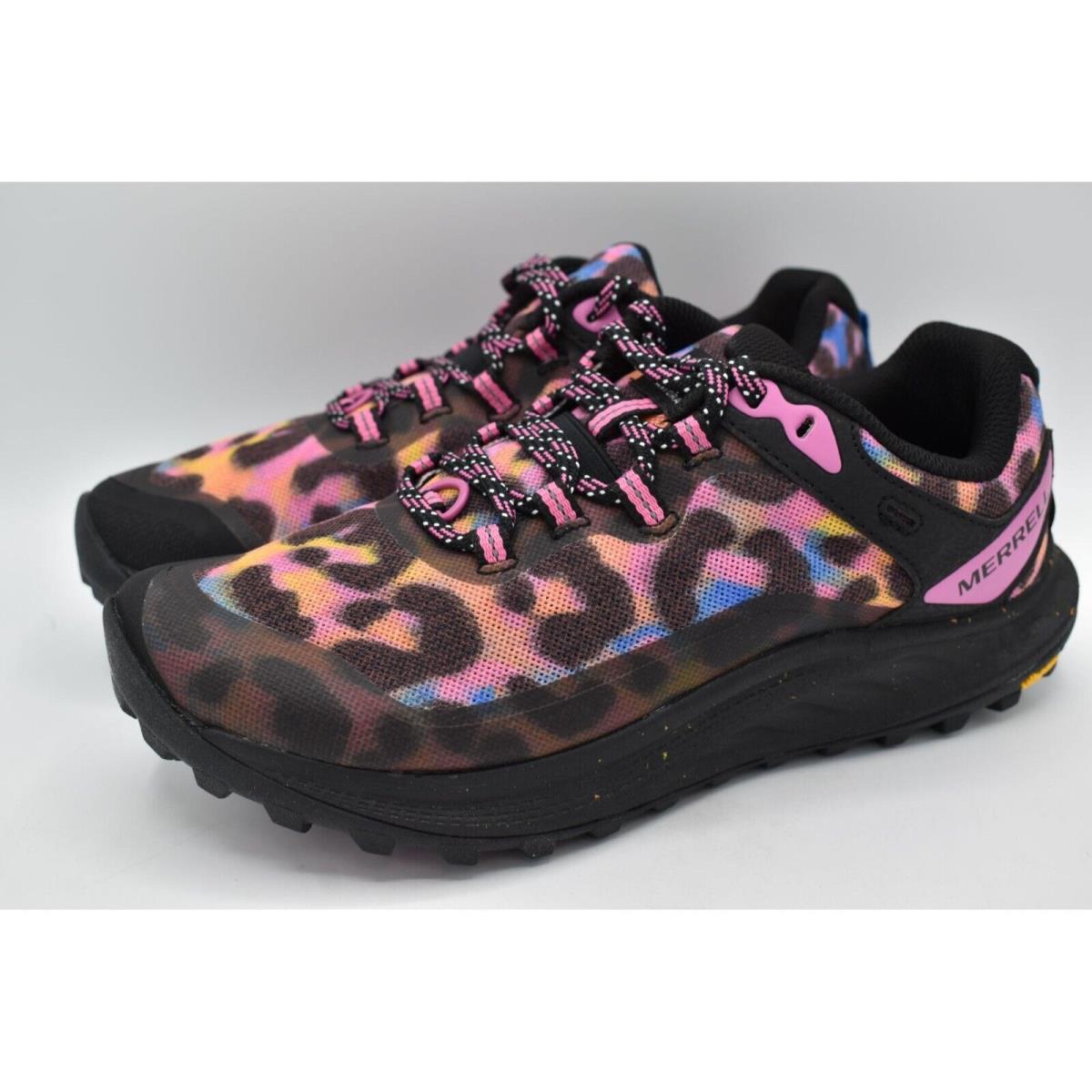 Merrell Womens Size 8 Antora 3 Pink Rainbow Leopard Running Shoes Sneakers