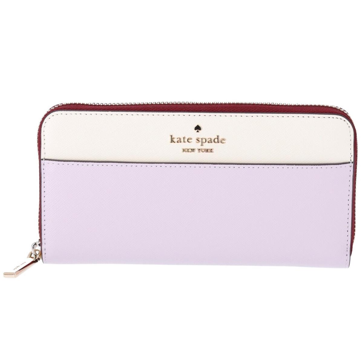 Kate Spade Madison Saffiano Leather Large Continental Wallet Lilac Moonlight