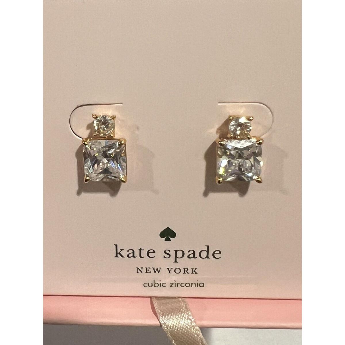 Kate Spade Cubic Zirconia Crystals Sparkly Iridescent Stud Post Formal Earrings