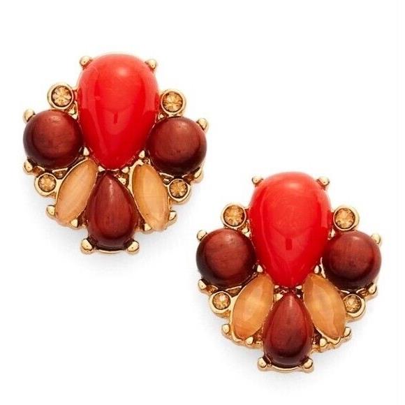 Kate Spade New York Burst Into Bloom Gold-tone Stone Cluster Stud Earrings
