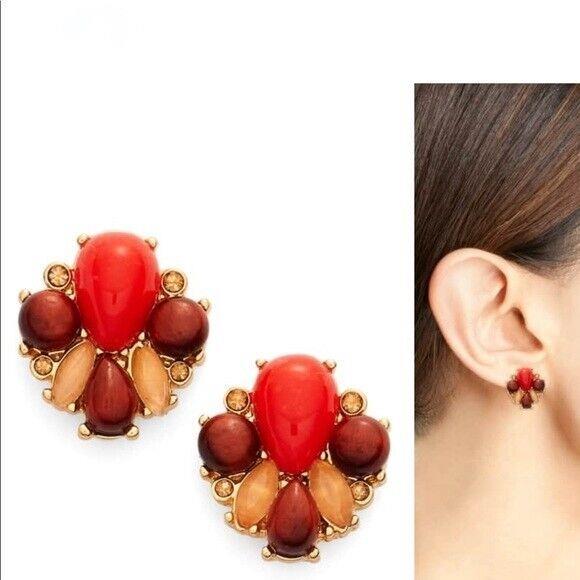 Kate Spade New York Burst Into Bloom Gold-tone Stone Cluster Stud Earrings