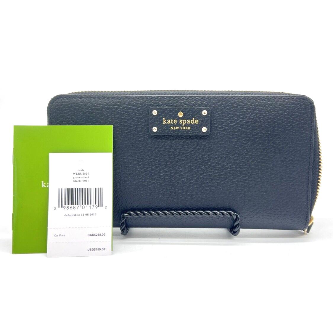 New Kate Spade Grove Street Neda Continental Wallet Cameron - Black - New