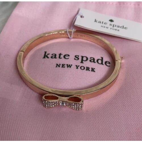 Kate Spade Ready Set Bow Bangle Bracelet Rose Goldtone O0RU1567