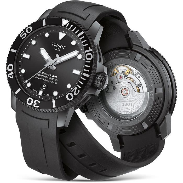 Tissot T1204073705100 Seastar Powermatic 80 Black Case T120.407.37.051.00