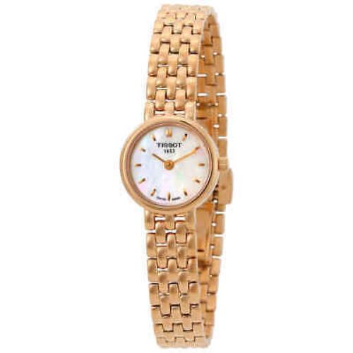Tissot Lovely Mop Dial Ladies Watch T058.009.33.111.00 - Dial: White, Band: Gold, Bezel: Gold